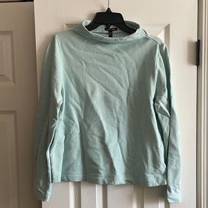 Eileen Fisher Soft Mint Long Sleeve Funnel Neck Top